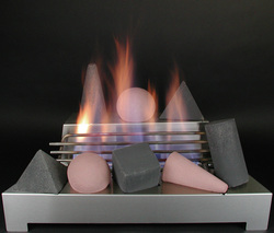 ventless gas fireplace with fire shapes