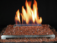 ventless gas glass fire fireplace with copper glass
