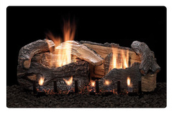 aged oak ventless gas fireplace log